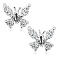 srebrne kolczyki motylki z cyrkonią - kdc2924