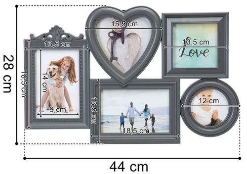 Ramka na zdjęcia CORAZON 5 zdjęć szara na Arena.pl