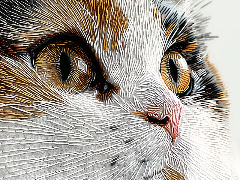 Plakat 100x75cm Nitkowany Kot zdjęcie 1