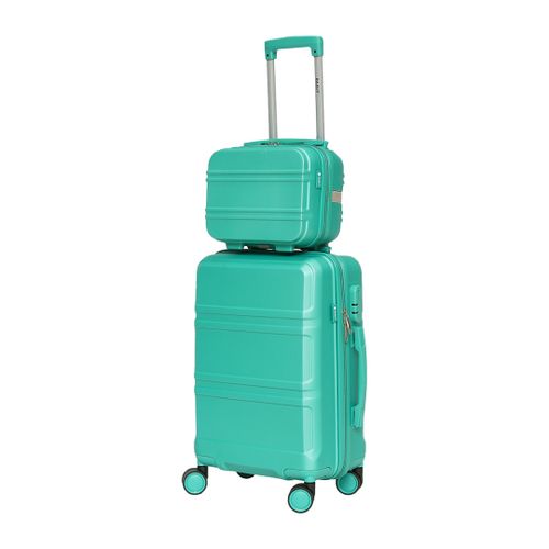 Walizka kabinowa + kuferek w kolorze zielonym na Arena.pl