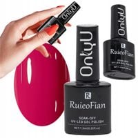 różowoczerwony lakier do paznokci hybrydowy z połyskiem uv onlyu 7,3ml
