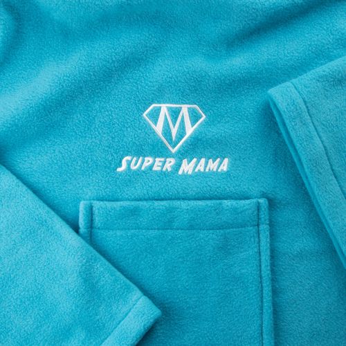 Kocyko-szlafrok SUPER MAMA - Niebieski na Arena.pl