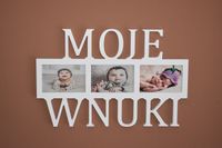 Multirama ramka na zdjęcia z napisem Moje Wnuki mdf 3 zdjęcia