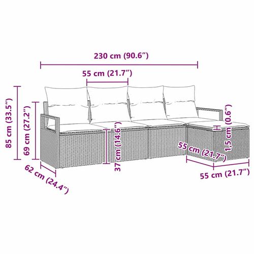Zestaw Sof na Ogród 5 pcs Beżowy Polirattan na Arena.pl