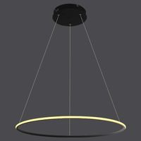 LAMPA wisząca SLIM/000055/3000/B MDECO okrągła OPRAWA ring ZWIS LED 63W 3000K metalowy czarny