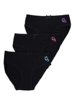Figi majtki dziewczęce bawełniane motylki czarne 3PAK 122-128 YOCLUB