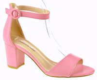 Sandały damskie na obcasie słupku 6,5 cm. róż fuksja Rozmiar obuwia - 40