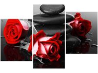 OBRAZ RÓŻE TLE KAMIENI AKCENT KOLORYSTYCZNY