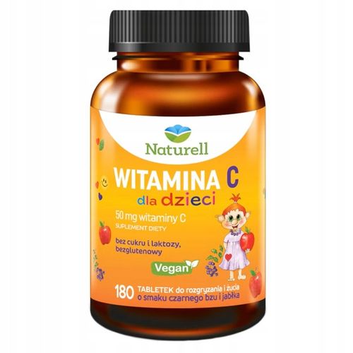 Naturell Witamina C dla dzieci bez cukru laktozy 180 tabletek do żucia na Arena.pl