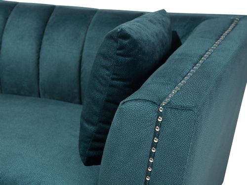 Sofa 3-osobowa welurowa lazurowa GAULA na Arena.pl