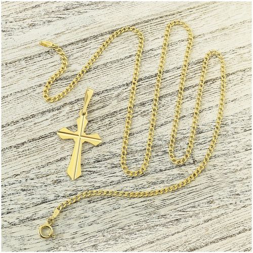 ZŁOTY ŁAŃCUSZEK KOMUNIJNY PR. 925 585 WISIOREK KRZYŻYK DLA CHŁOPCA + GRAWER na Arena.pl