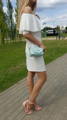 TOREBKA skórzana listonoszka z łańcuszkiem mini V144 musztardowa na Arena.pl