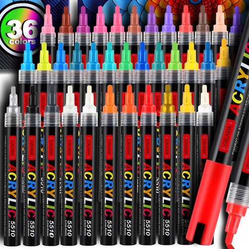MARKERY AKRYLOWE ZESTAW 36 SZT Pisaki Flamastry Mazaki WODOODPORNE Z FARBĄ na Arena.pl