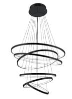 Okrągła lampa wisząca Wheel designerska LED 140W 3000K czarna