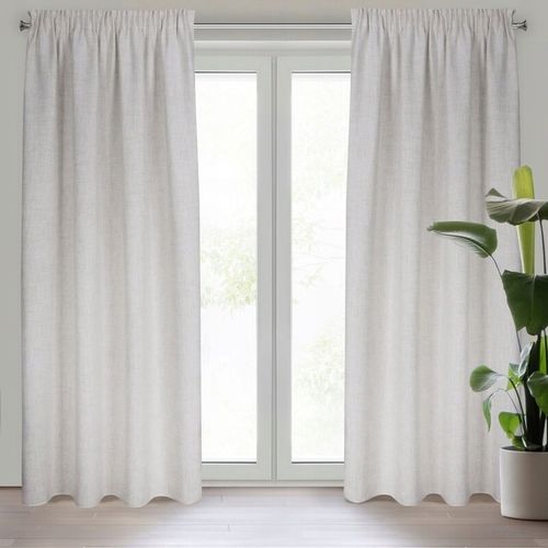 ZASŁONA GOTOWA JULA2 TAŚMA 140 X 270 CM LEN BEŻOWY STYL EKO RÓŻNE KOLORY na Arena.pl