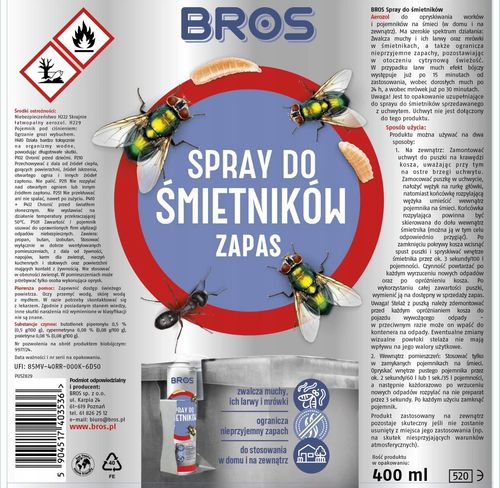 bros - spray do śmietników 400ml - zapas na Arena.pl