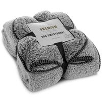 Miękki koc barankowy KOALA 150X200 stalowy