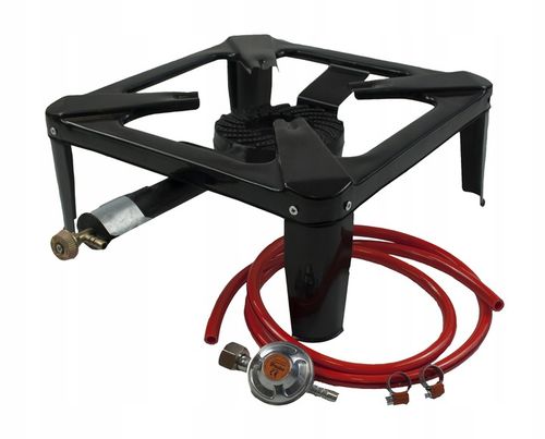 ŻELIWNY TABORET GAZOWY PALNIK ZESTAW REDUKTOR WĄŻ SOLIDNY TRWAŁY na Arena.pl