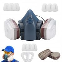 PÓŁMASKA MASKA LAKIERNICZA OCHRONNA CHEMICZNA TYPu 7502 ANTYALERG 12x FILTR