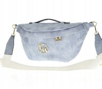 Laura Biaggi - torebka nerka saszetka maxi jasny niebieski jeans JS182