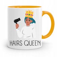 Kubek Żółty Fryzjerki Fryzjera Hairs Queen Prezent Z Nadrukiem Ze Zdjęciem