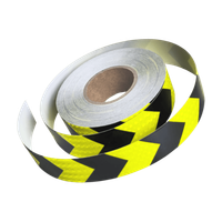 TAŚMA P2804D 50mm/50m ODBLASKOWA 1-STR LEPNA, ŻÓŁTO-CZARNA, KIERUNKOWA, PLASTER MIODU, TR