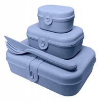 Lunch Box ze sztućcami Pascal Ready Organic blue K3168871 Koziol