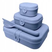 Lunch Box ze sztućcami Pascal Ready Organic blue K3168871 Koziol