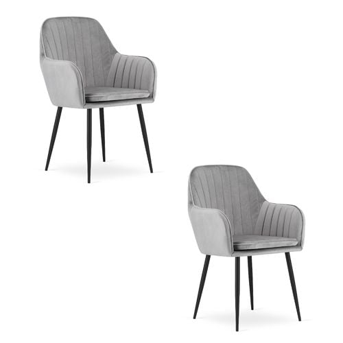 Krzesło LUGO - aksamit srebrno-szary / nogi czarne x 2 na Arena.pl