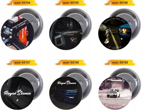 Przypinki buttony ZLOT SAMOCHODOWY z grafiką na Arena.pl