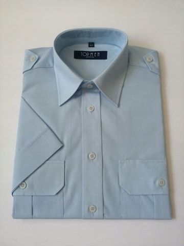 Koszula męska Niebieska Krótki rękaw 176 / 182 37 zdjęcie 2