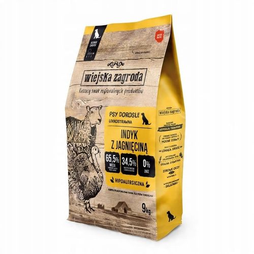 Wiejska Zagroda Karma sucha dla psa INDYK z JAGNIĘCINĄ Średnie rasy M 9kg na Arena.pl