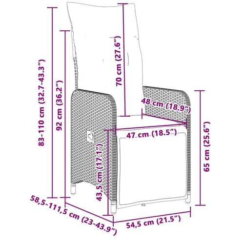 9-cz. zestaw ogrodowych mebli bistro z poduszkami, beżowy na Arena.pl