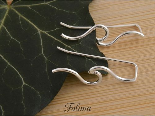 NAUSZNICE SREBRNE KOLCZYKI FALE DRUCIKI WAVE kn187 na Arena.pl