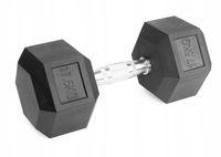 Hantle stałe 1x17,5kg żeliwne gumowane 17,5kg HEX do treningu SOLIDNE