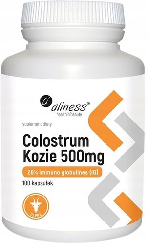 Aliness Kolostrum Kozie SIARA 500 mg Odporność Colostrum Stres Mięśnie na Arena.pl