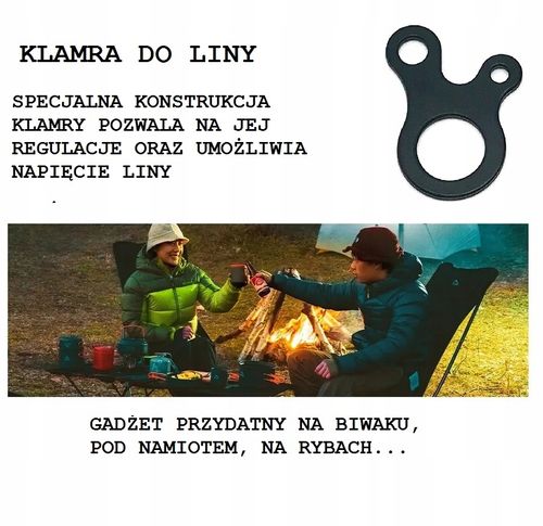 Hak Klamra do Liny Naciąg Namiotu na Biwak Na Pranie Do Lampy Kampera EDC na Arena.pl