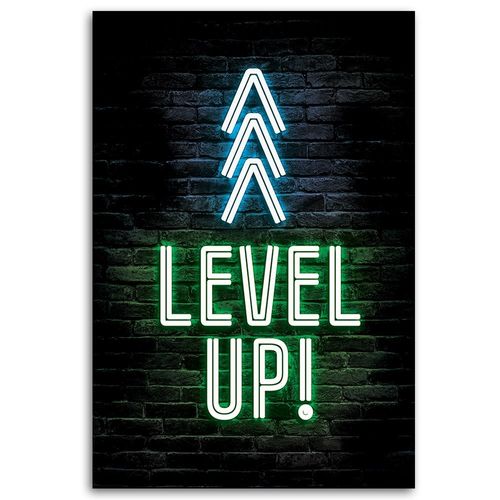 Emaga Obraz na płótnie, Napis Level up gaming - 70x100 na Arena.pl