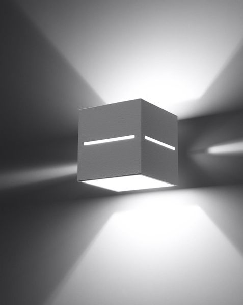 Kinkiet LAMPA ścienna SL.0206 kwadratowa OPRAWA metalowa kostka cube przyścienna biała zdjęcie 2