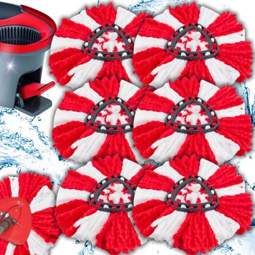 6x WKŁAD DO MOPA OBROTOWEGO MOP ZAMIENNIK VILEDA TURBO WKŁAD MEGA CHŁONNE na Arena.pl