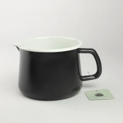 EMALIOWANY KUBEK Z WYLEWKĄ DZBANUSZEK NA KUCHENKĘ Z DZIÓBKIEM 1,7L CZARNY na Arena.pl