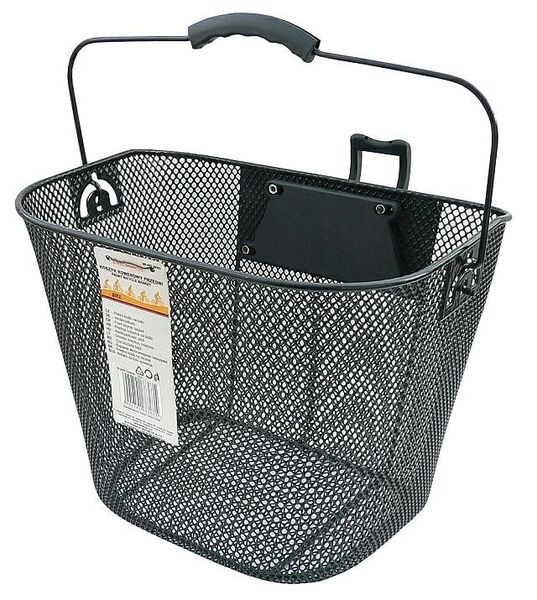 Koszyk na rower metalowy przód czarny - klips zdjęcie 1