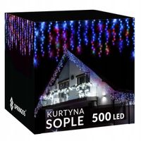 Kurtyna świetlna Springos sople niż 1000 lampek