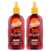Malibu Dry Oil Spray SPF50 Olejek Brązujący Do Opalania 200ml x2szt