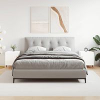 Szafki nocne, 2 szt., białe z połyskiem, 40x40x50 cm