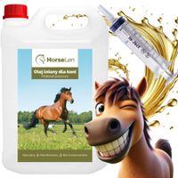 OLEJ LNIANY DLA KONI 5L + STRZYKAWKA 60ML