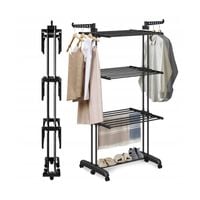 Suszarka na pranie duża pionowa składana, stojąca czarna SU02CZ