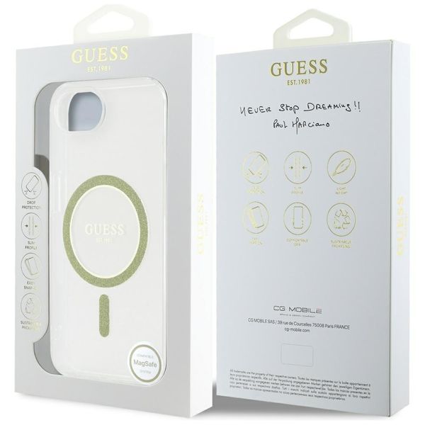 Etui Guess IML Glitter Circle MagSafe do iPhone 16e przezroczysty zdjęcie 8