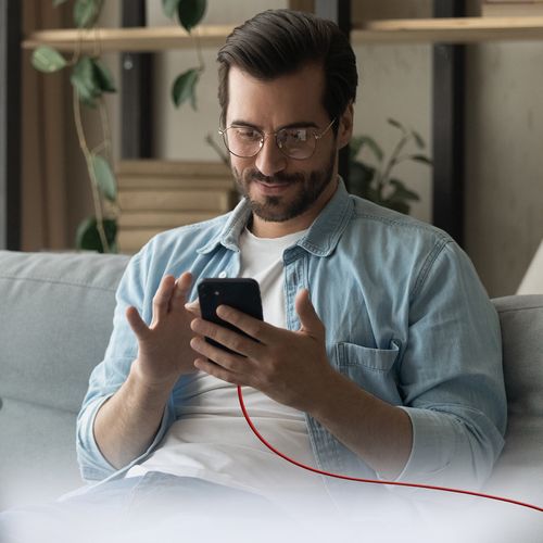 Kabel przewód w oplocie USB-C 60 W 1.5m - czerwony na Arena.pl