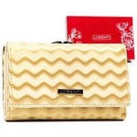 skórzany portfel damski na bigiel i zatrzask ze wzorem fal - lorenti
